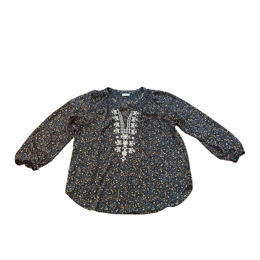 Mason &‎ Belle Blouse Womens Multi Color Floral Boho Embroidered SIZE M